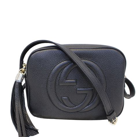 gucci black leather disco cross body bag|black Gucci crossbody bag.